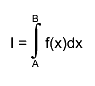 I = #int^{B}_{A} f(x)dx